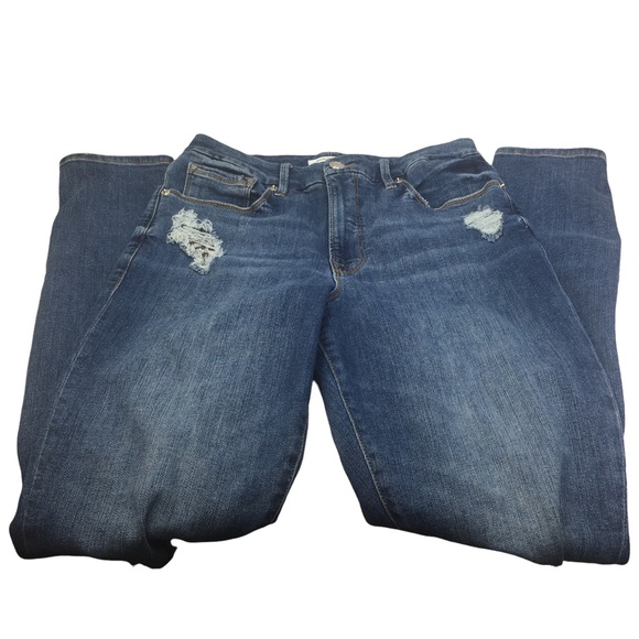 Good American Good Waist Distressed High Rise Jeans with Snake Pockets Size 8/29 - Picture 3 of 11